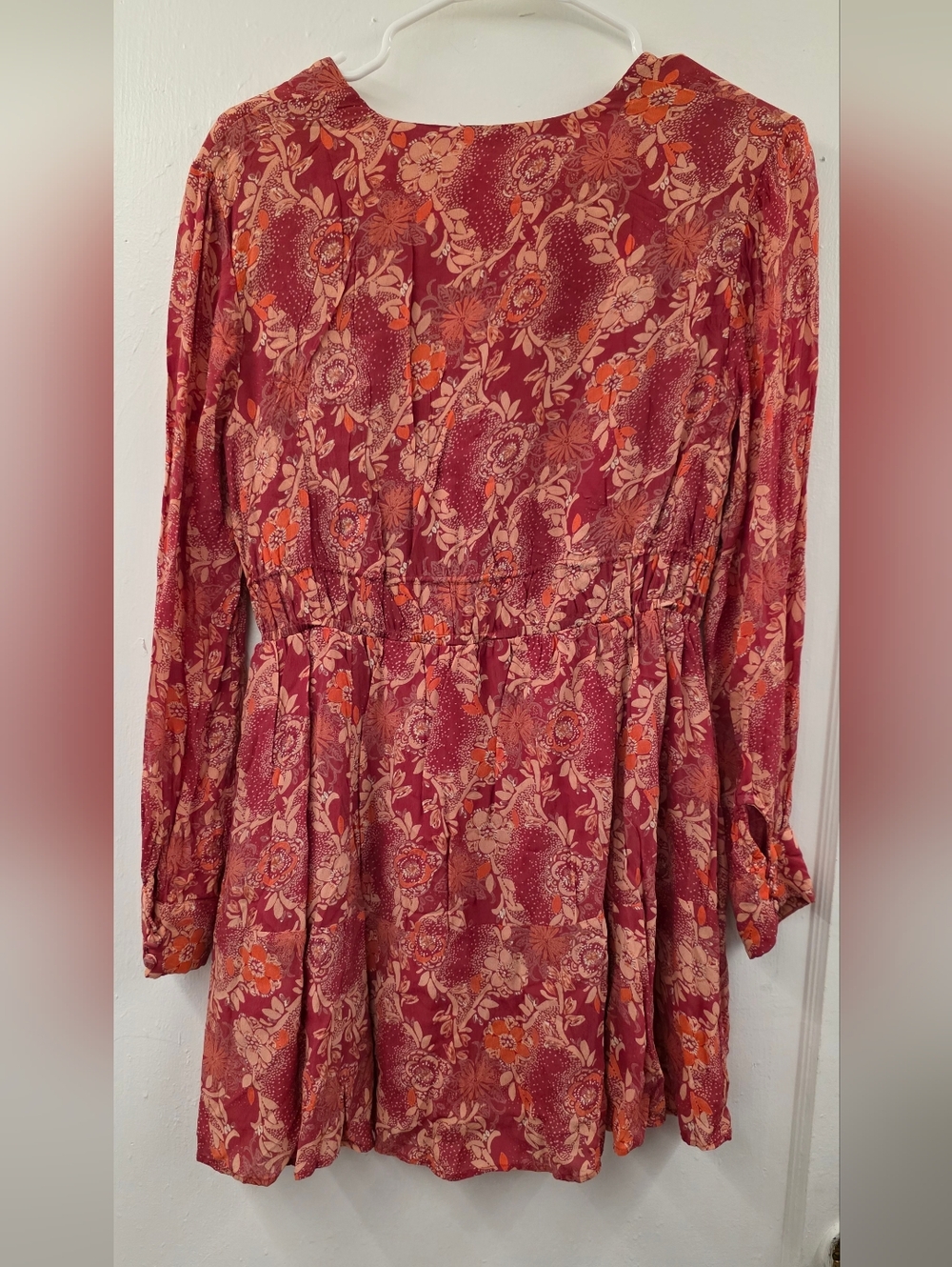 Free People Stealing Fire Mini Dress Floral Boho Tassel Tie Long Sleeve (No Size - Picture 3 of 13